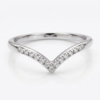 D'Joy - Natural White Diamond Wishbone Ring in Platinum Overlay Sterling Silver_7343783