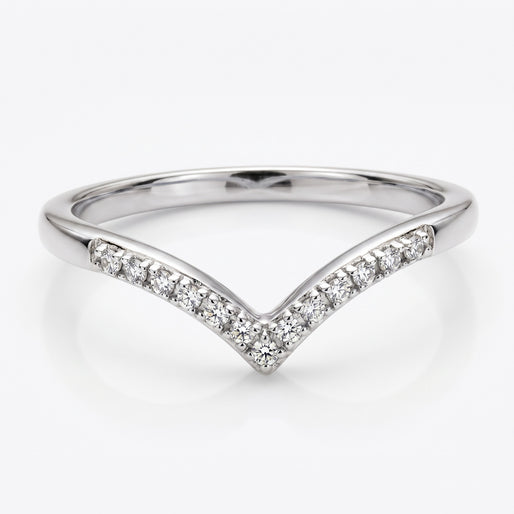 D'Joy - Natural White Diamond Wishbone Ring in Platinum Overlay Sterling Silver_7343783