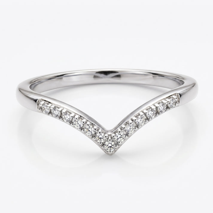 Diamond Wishbone Ring in Sterling Silver with Platinum Plating 7343783 1