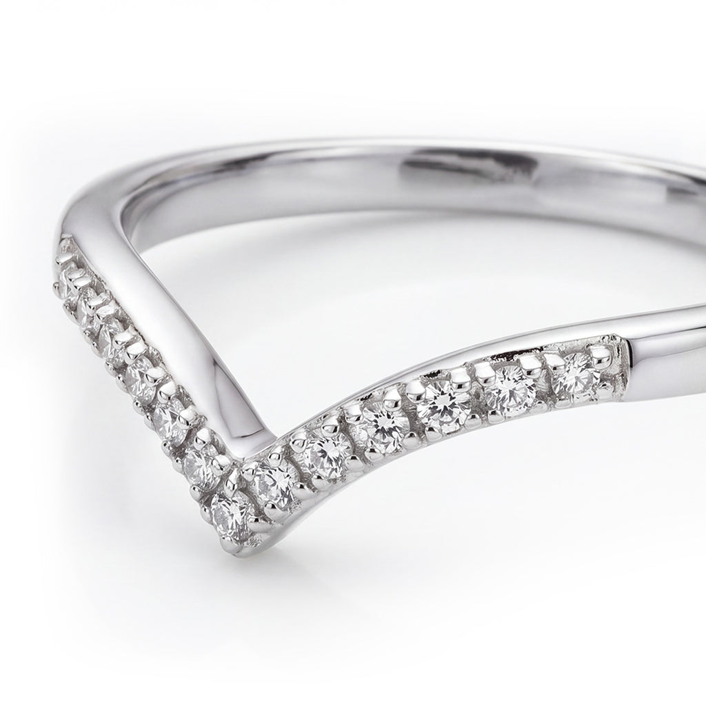 D'Joy - Natural White Diamond Wishbone Ring in Platinum Overlay Sterling Silver_7343783_2