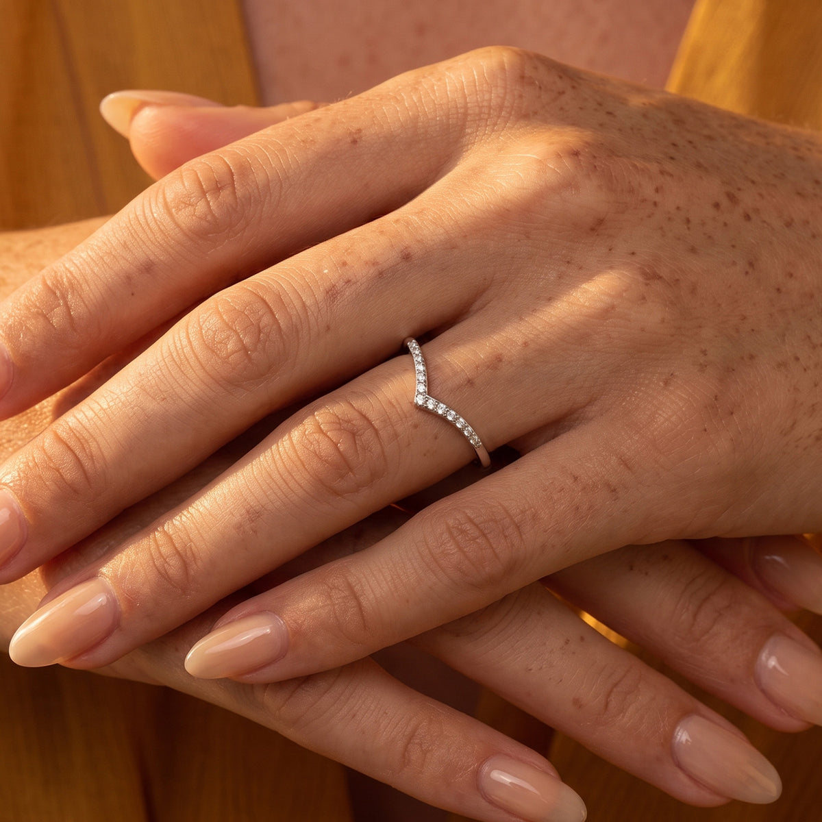 Diamond Wishbone Ring in Sterling Silver with Platinum Plating 7343783 6