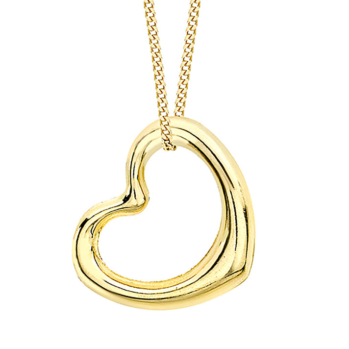18K Yellow Gold 12mm x 14mm Heart Slider Pendant 7344169 2