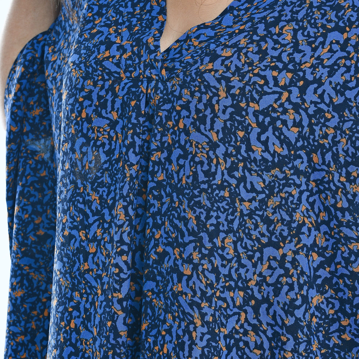 TAMSY V Neck Kaftan Midi Dress  - Navy V32565600 6