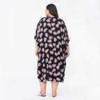 Tamsy V Neck 100% Viscose Midi Dress (One Size 8-18) - Black_7346143_1
