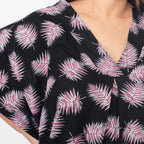 Tamsy V Neck 100% Viscose Midi Dress (One Size 8-18) - Black_7346143_4
