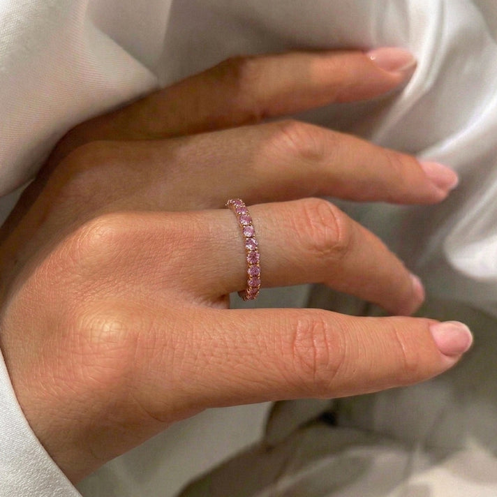 Pink Sapphire Ring in 18K Vermeil Rose Gold Plated Sterling Silver 7347065 2