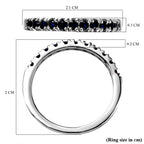 D'Joy - Blue Sapphire Half Eternity Band Ring in Platinum Overlay Sterling Silver_7347072_5