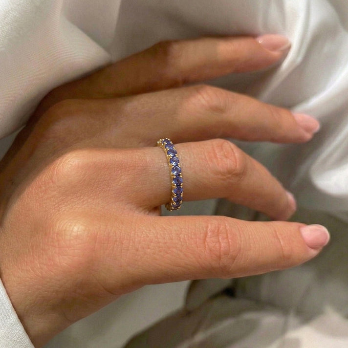 Tanzanite Half-Eternity Ring in 18K Vermeil Yellow Gold Plated Sterling Silver 7347115 2