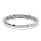 D'Joy - Zambian Emerald Half Eternity Band Ring in Rhodium Overlay Sterling Silver_7347127_4
