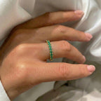D'Joy Zambian Emerald Half-Eternity Band Ring in 18K Vermeil Yellow Gold Plated Sterling Silver_7347142_1