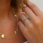 D'Joy Zambian Emerald Half-Eternity Band Ring in 18K Vermeil Yellow Gold Plated Sterling Silver_7347142_2