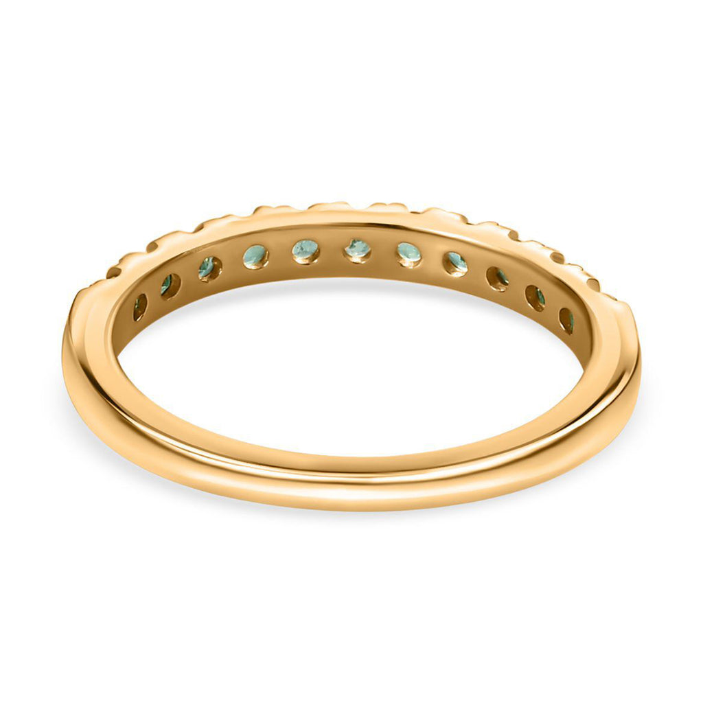 D'Joy Zambian Emerald Half-Eternity Band Ring in 18K Vermeil Yellow Gold Plated Sterling Silver_7347142_4