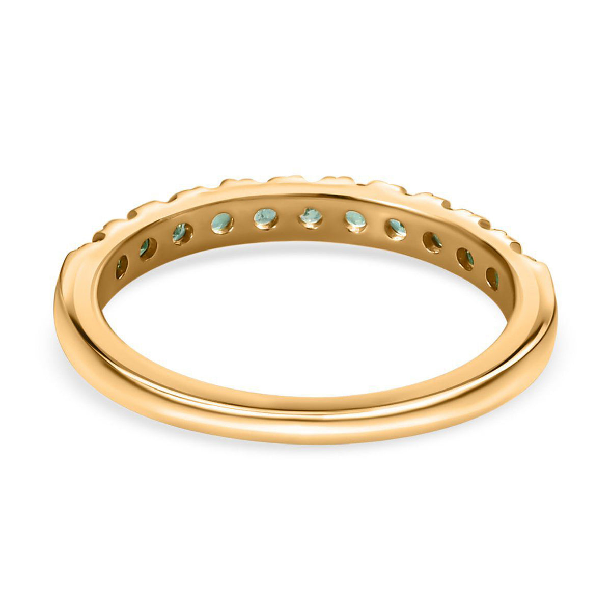 Zambian Emerald Half-Eternity Ring in 18K Vermeil Yellow Gold Plated Sterling Silver 7347142 5