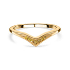 D'Joy - Yellow Diamond Wishbone Ring in 18K Vermeil Yellow Gold Plated Sterling Silver_7365488