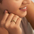 D'Joy - Yellow Diamond Wishbone Ring in 18K Vermeil Yellow Gold Plated Sterling Silver_7365488_1