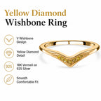 D'Joy - Yellow Diamond Wishbone Ring in 18K Vermeil Yellow Gold Plated Sterling Silver_7365488_3