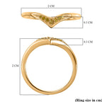 D'Joy - Yellow Diamond Wishbone Ring in 18K Vermeil Yellow Gold Plated Sterling Silver_7365488_6