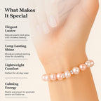 White Fresh Water Pearl Bracelet (Size - 7.5) in Rhodium Overlay Sterling Silver