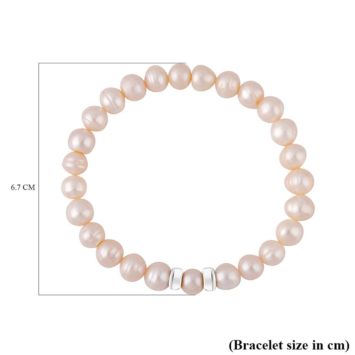 White Fresh Water Pearl Bracelet (Size - 7.5) in Rhodium Overlay Sterling Silver 7368197 6