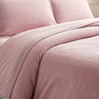 Luxury Velour Set of 3 Duvet Cover with 2 Oxford Pillow Cases - Pink Double