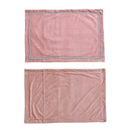 Luxury Velour Set of 3 Duvet Cover with 2 Oxford Pillow Cases - Pink Double