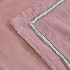 Luxury Velour Set of 3 Duvet Cover with 2 Oxford Pillow Cases - Pink Double