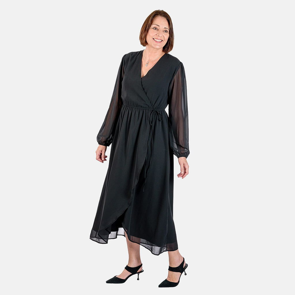 Wrap Dress (Size XL) - Black_7368955_1