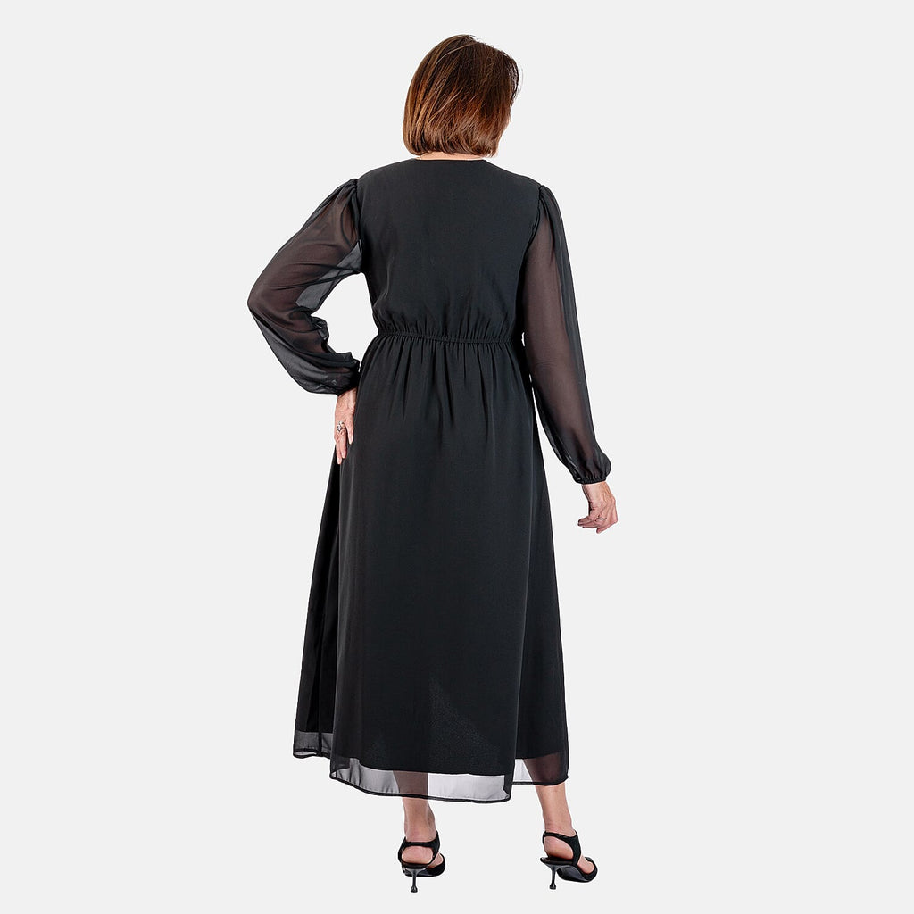 Wrap Dress (Size XL) - Black_7368955_2