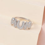 D'Joy Moissanite MUM Band Ring in Platinum Overlay Sterling Silver_7370658_1