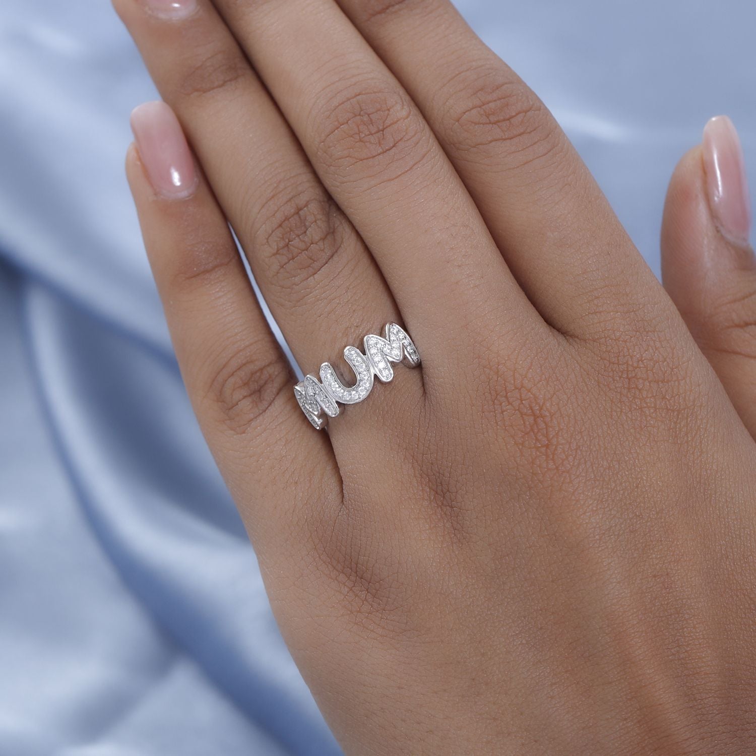 Moissanite Cluster Ring in Platinum Sterling Silver V32520359 3