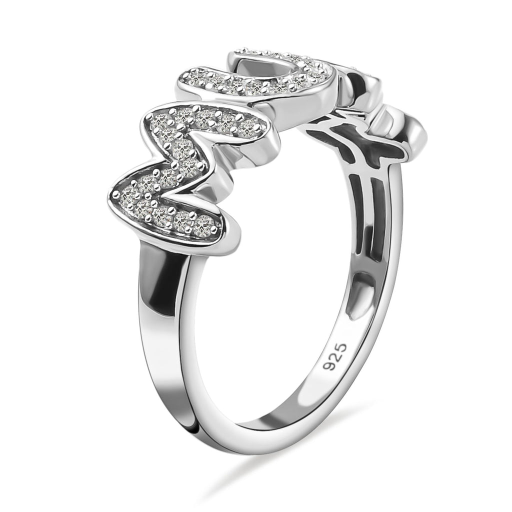 D'Joy Moissanite MUM Band Ring in Platinum Overlay Sterling Silver_7370658_3