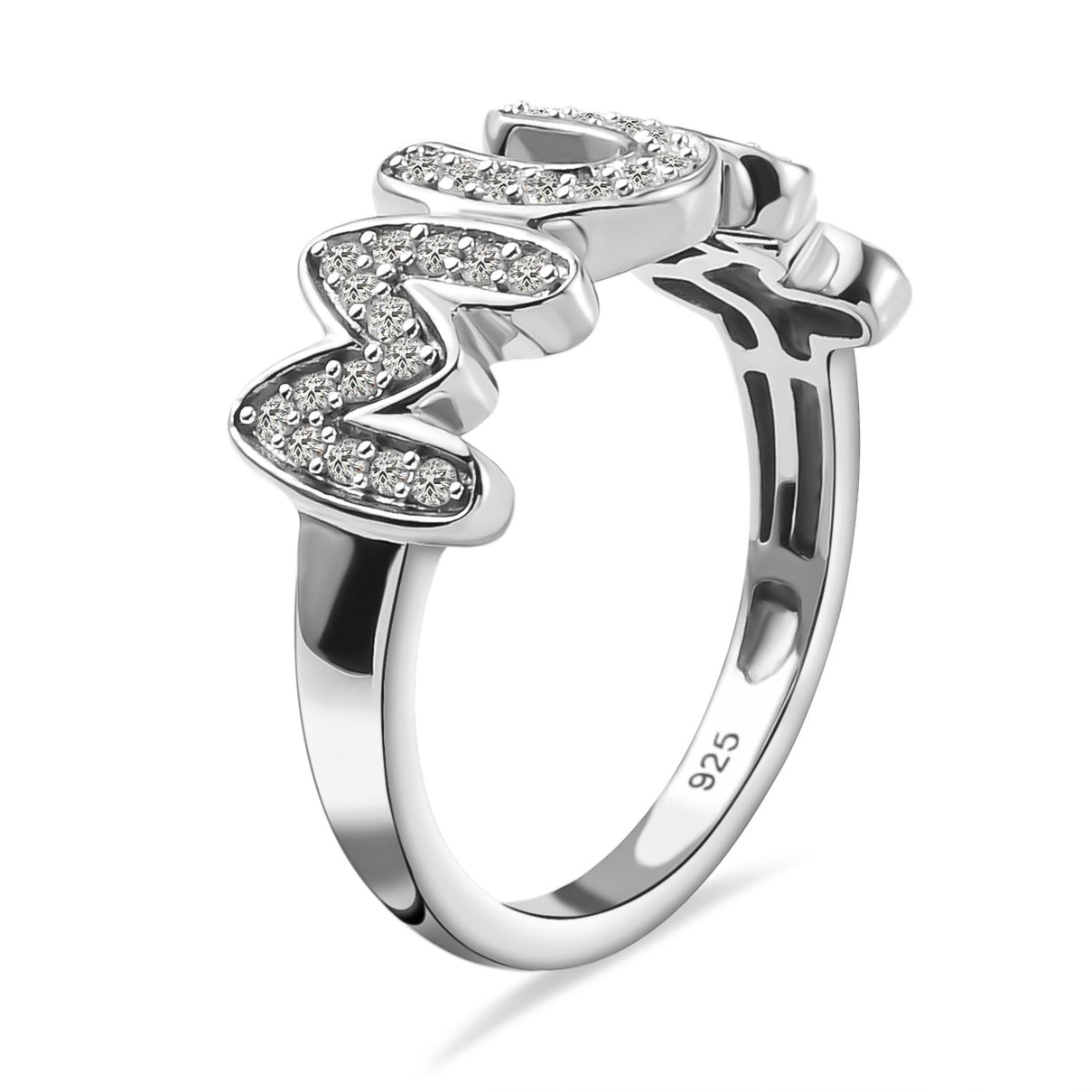 Moissanite Cluster Ring in Platinum Sterling Silver V32520359 4