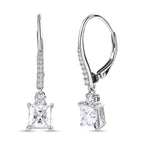 D'Joy - Moissanite Earrings with Lever Back in Platinum Overlay Sterling Silver 2.00 Ct._7370896