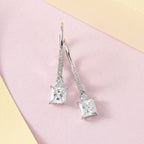D'Joy - Moissanite Earrings with Lever Back in Platinum Overlay Sterling Silver 2.00 Ct._7370896_1