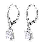 D'Joy - Moissanite Earrings with Lever Back in Platinum Overlay Sterling Silver 2.00 Ct._7370896_3