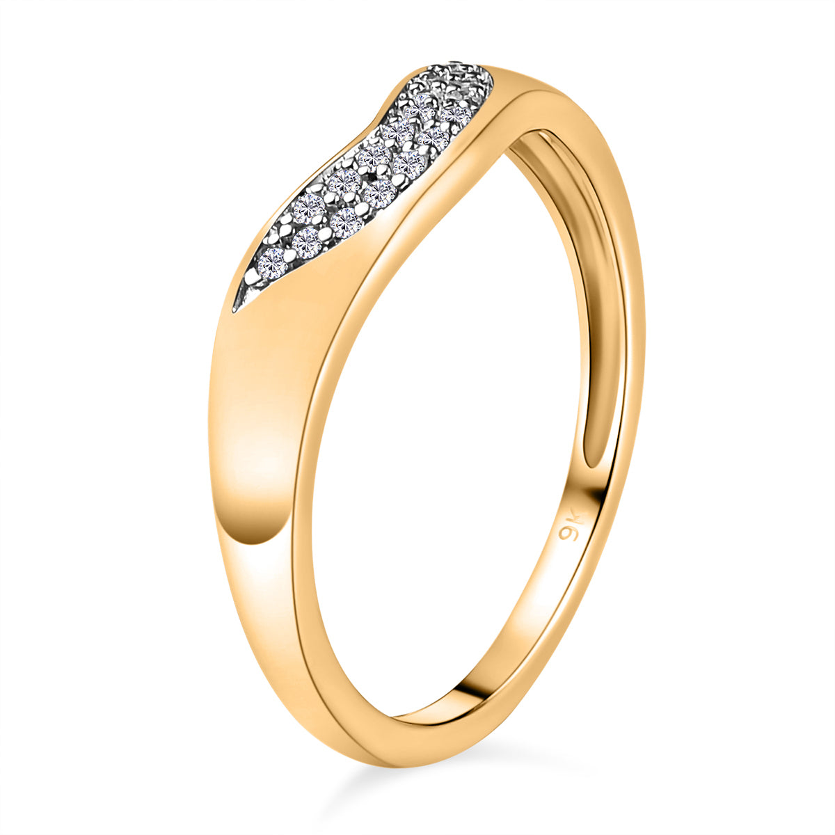 0.10 Ct SGL Certified Diamond I3 GH Wishbone Stacking Ring in 9K Yellow Gold 7371699 4