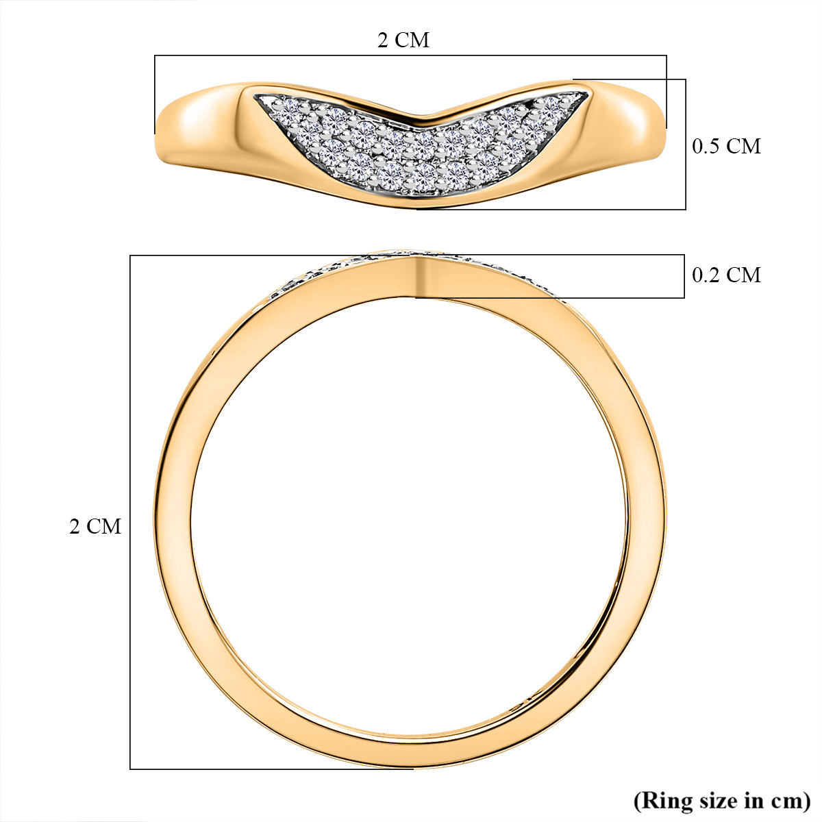 0.10 Ct SGL Certified Diamond I3 GH Wishbone Stacking Ring in 9K Yellow Gold 7371699 6