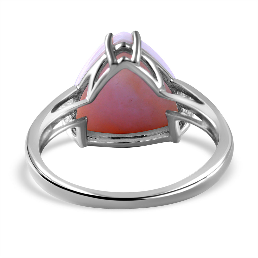 Queen Conch Shell and Moissanite Ring in Rhodium Overlay Sterling Silver 7.10 Ct._7373816_4