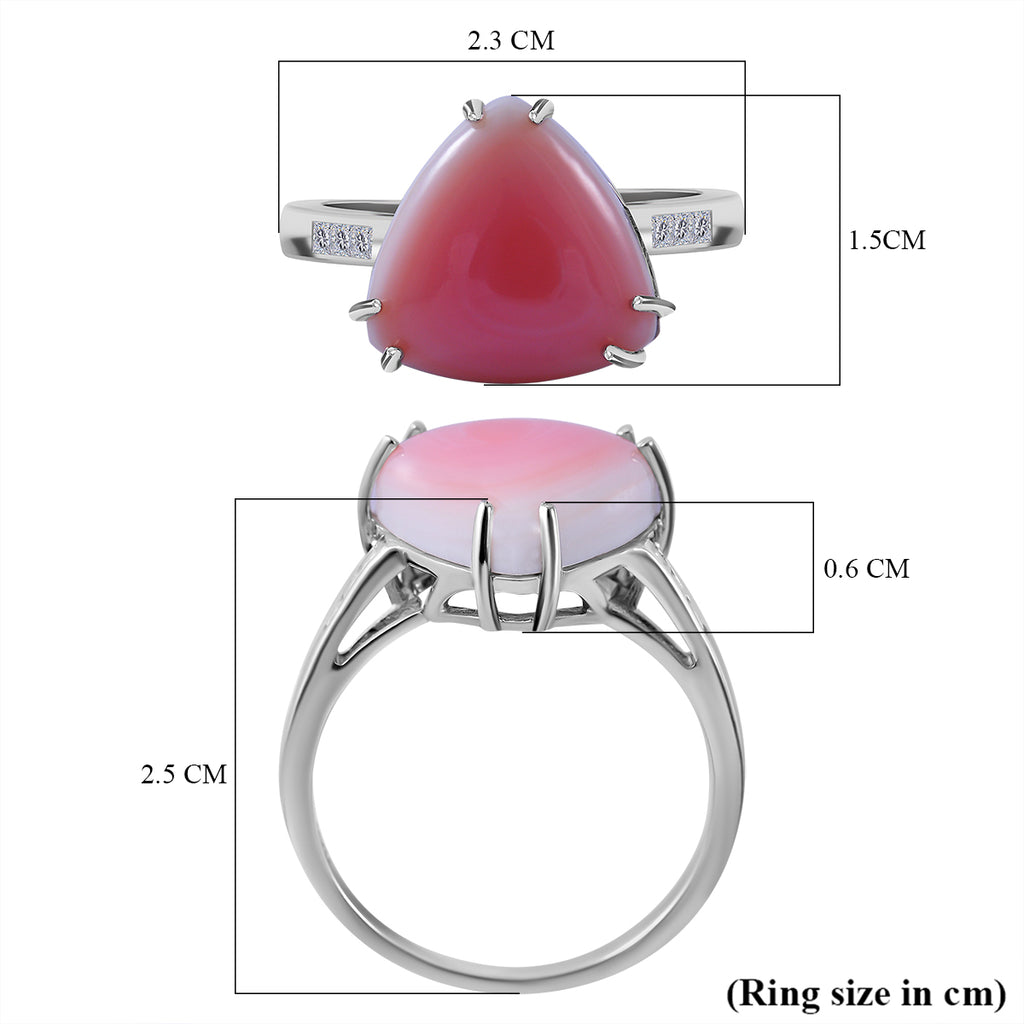 Queen Conch Shell and Moissanite Ring in Rhodium Overlay Sterling Silver 7.10 Ct._7373816_5