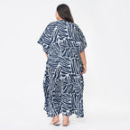 Tamsy Abstract Printed Dress (One Size) - Navy & Light Blue_7378419_1