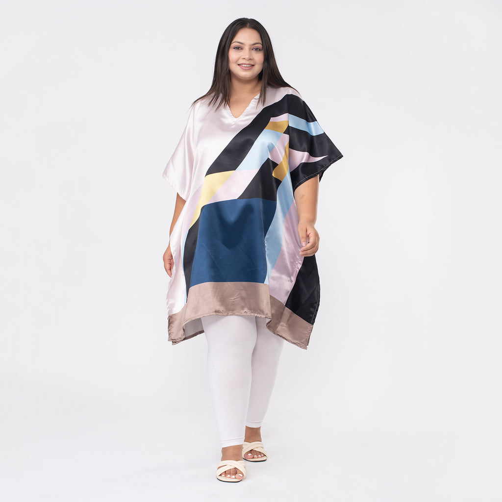 Tamsy Satin Kaftan (One Size) - Multi_7378648