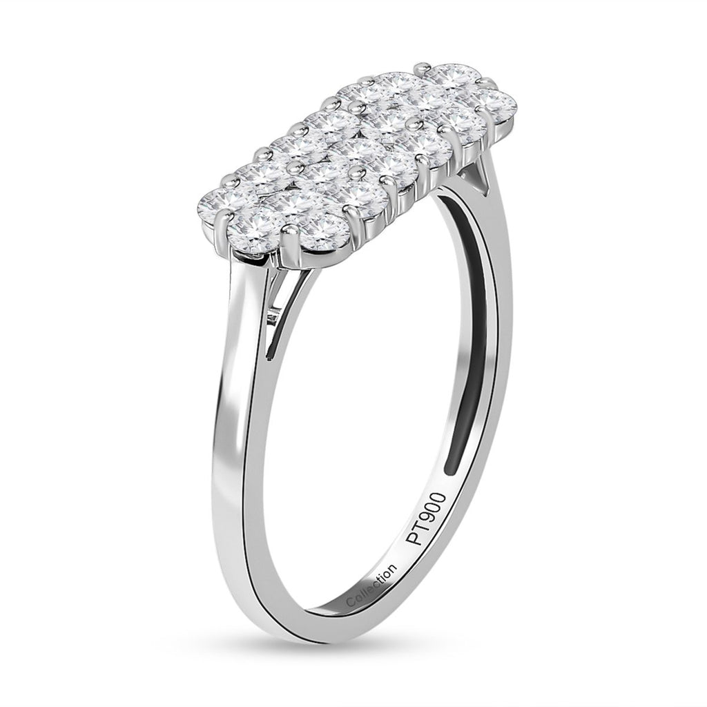 900 Platinum IGI Certified (SI/G-H) Diamond Cluster Ring 1.05 Ct._7379165_3
