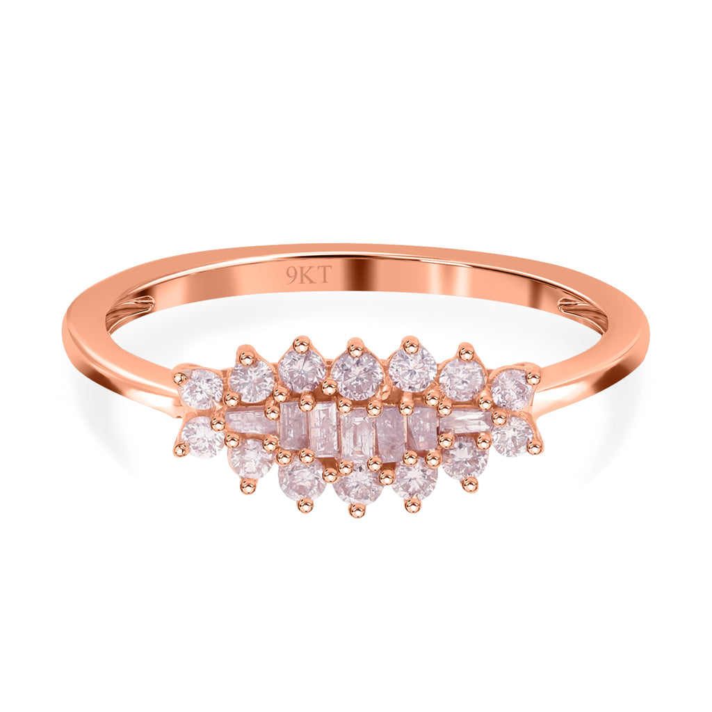 9K Rose Gold SGL Certified I3 Natural Pink Diamond Boat Ring 0.33 Ct._7381900