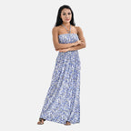 Tamsy Floral Printed Smock Dress (One Size, 8-18) - Light Blue_7437947