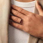 Royal Bali Collection - D'Joy Mozambique Garnet Trilogy Ring in 18K Vermeil Yellow Gold Plated Sterling Silver 1.60 Ct._7442106_6