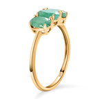 Emerald Trilogy Ring in 18K Yellow Gold Vermeil Plated Sterling Silver 1.40 Ct._7442180_3