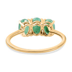 Emerald Trilogy Ring in 18K Yellow Gold Vermeil Plated Sterling Silver 1.40 Ct._7442185_4