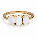 Royal Bali Collection - D'Joy Rainbow Moonstone Trilogy Ring in 18K Vermeil Yellow Gold Plated Sterling Silver 1.62 Ct._7442226