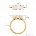 Royal Bali Collection - D'Joy Rainbow Moonstone Trilogy Ring in 18K Vermeil Yellow Gold Plated Sterling Silver 1.62 Ct._7442226_7