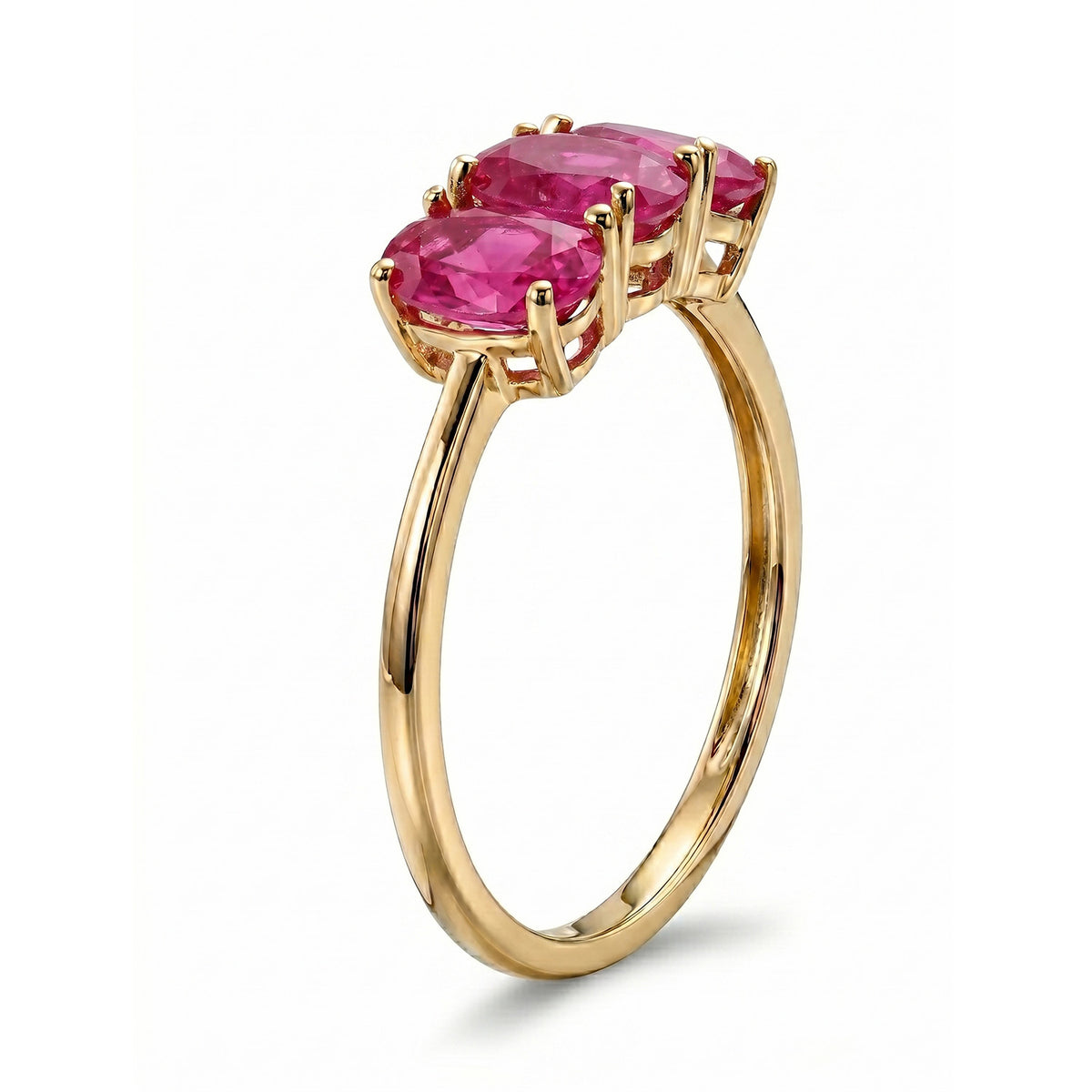 African Ruby Trilogy Ring in 18K Vermeil Yellow Gold Over Sterling Silver 7442256 4